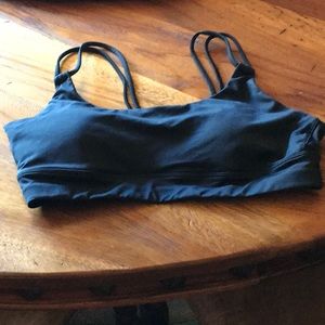 Black Sports Bra with spaghetti straps and Open strappy back
